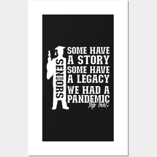 Pandemic Graduation | White Text Boys Funny Graduation Posters and Art